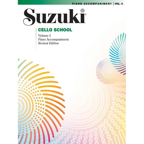 Suzuki Cello School Vol. 5 Piano Accompaniment by Dr. Shinichi Suzuki - Alfred Music, 24 Pages, Cello Series