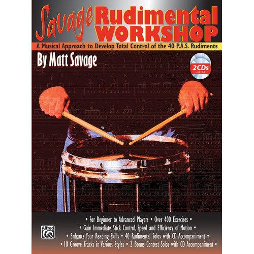 Savage Rudimental Workshop Snare Drum Book by Matt Savage