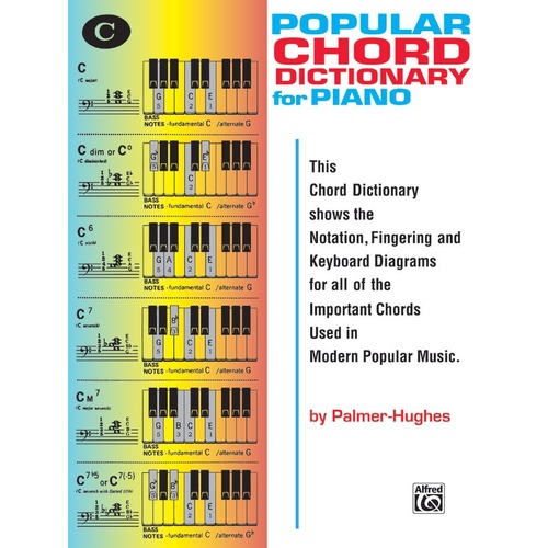 Popular Chord Dictionary for Piano by Ed Hughes & Willard A. Palmer, 48 Pages, Alfred Music