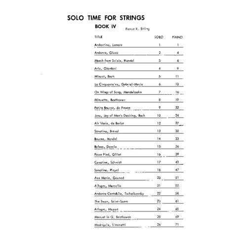 Solo Time for Strings Book 4 Piano Accompaniment by Forest Etling, Alfred Music, 76 Pages