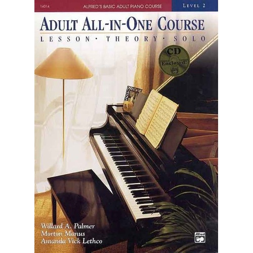 Alfred's Basic Adult All-in-One Piano Course Book 2 with CD