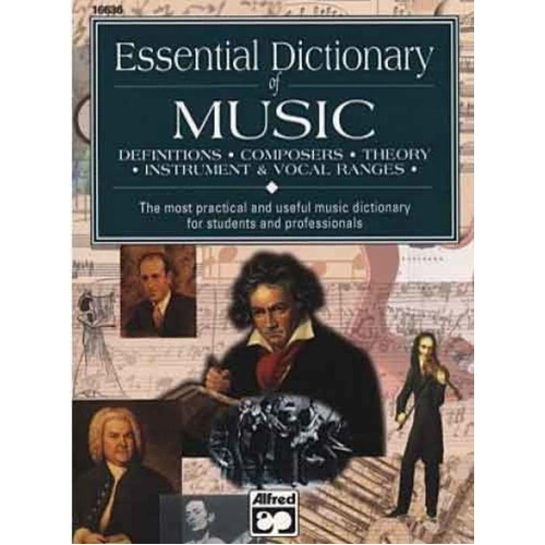 Essential Dictionary of Music - Pocket Size Textbook by L.C. Harnsberger, 336 Pages, Covers Theory, Composers, and Instrument Ranges