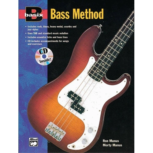 Basix Bass Method Book and CD by Morton Manus & Ron Manus - 88 Pages, Instruction for Guitar in Various Styles