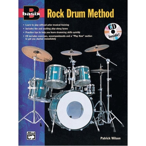 Basix Rock Drum Method BK/CD by Patrick Wilson, 64 Pages, Alfred Music