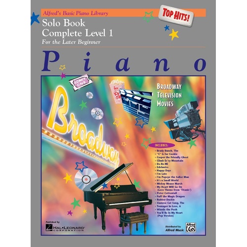 Alfred's Basic Piano Library Top Hits! Solo Book Complete Level 1 (1A/1B)