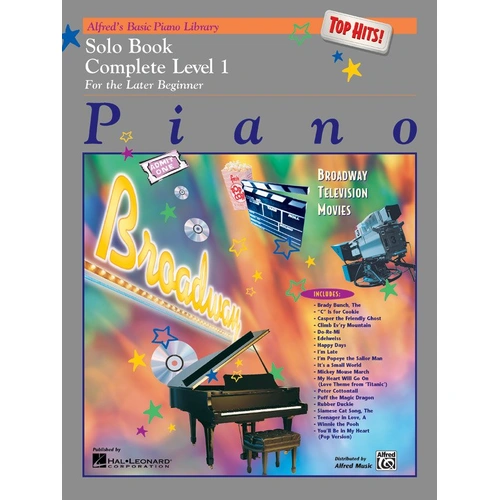 Alfred's Top Hits Solo Book Complete Level 1 (1A/1B) for Piano - 40 Pages