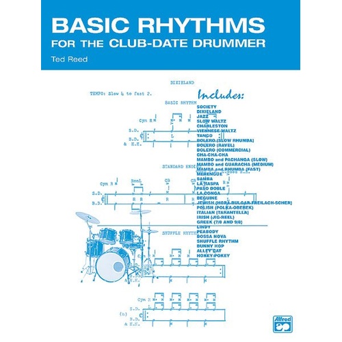 Basic Rhythms for the Club-Date Drummer by Ted Reed, 28 Pages, Alfred Music, Drums, Ethnic Dance Rhythms