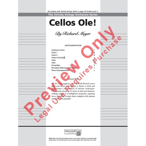 Cellos Ole! Cello Section Feature by Richard Meyer for String Orchestra