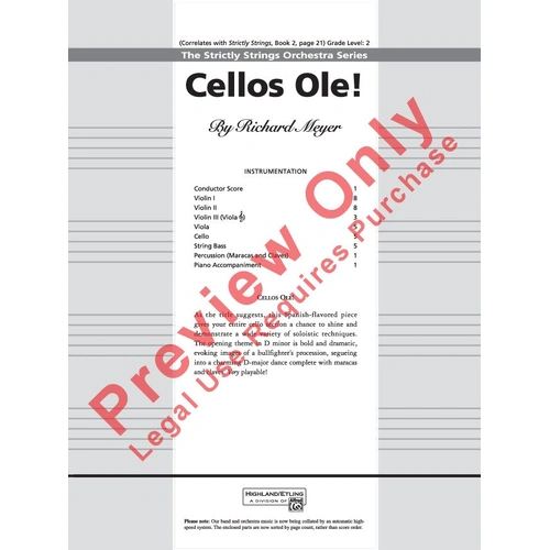 Cellos Ole! Cello Section Feature SO1 SC/PTS by Richard Meyer