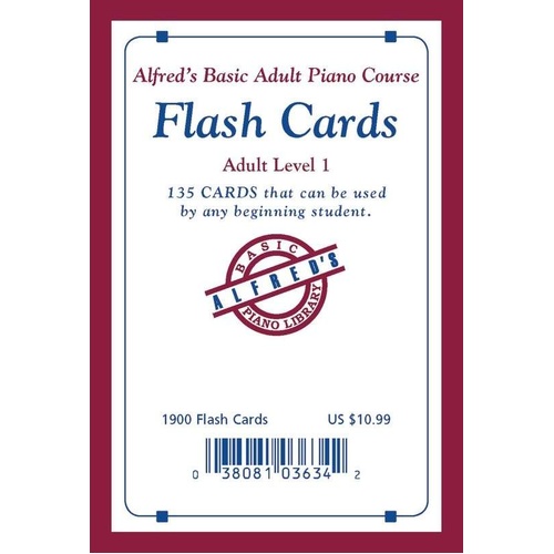 Alfred's Basic Adult Piano Course Flash Cards Level 1