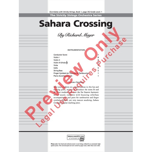 Sahara Crossing for String Orchestra by Richard Meyer, Alfred Music, 74 Pages, SmartMusic Available