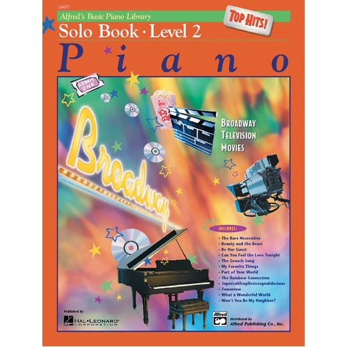 Alfred's Basic Piano Library Top Hits Solo Level 2 Book with CD