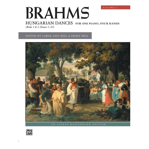 Brahms - Hungarian Dances Vol 1 for Piano Duet, Alfred Masterwork Edition, 96 Pages