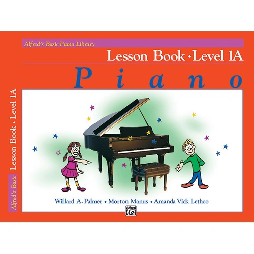Alfred's Basic Piano Library Lesson Book 1A, 64 Pages, Piano Instruction, Interval Recognition, Beginner Songs, Treble & Bass Clef Introduction