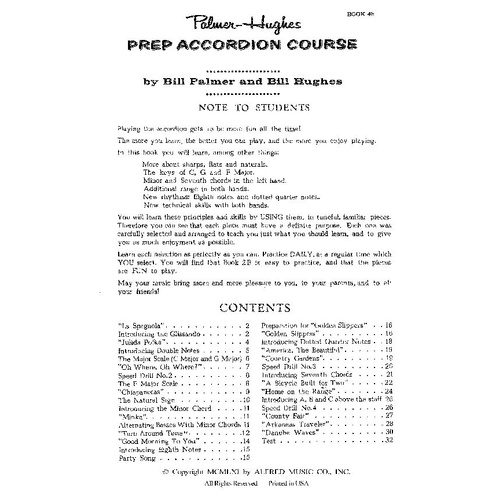 Palmer-Hughes Prep Accordion Course Book 2B
