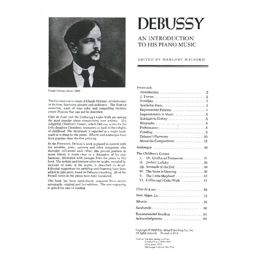 Debussy - An Introduction to His Piano Music, Alfred Masterwork Edition, 64 Pages, Includes Clair de Lune and Children's Corner Suite