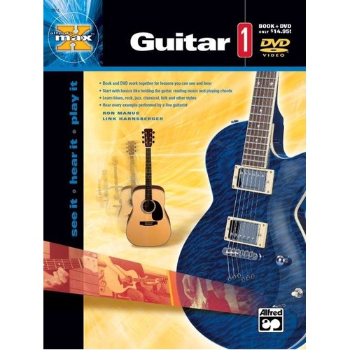 Max Guitar Book 1 with DVD by Ron Manus - 48 Pages of Lessons Across Various Styles