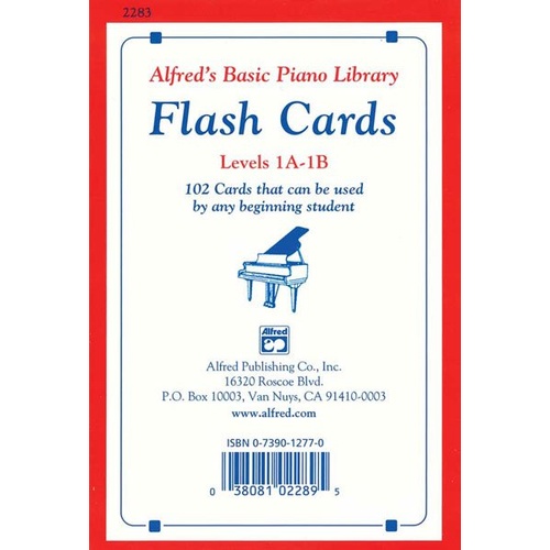 Alfred's Basic Piano Library Flash Cards Levels 1A & 1B