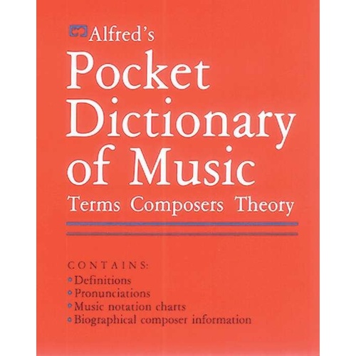Alfred's Pocket Dictionary of Music by Sandy Feldstein - 240 Pages, Textbook for Classroom & Education