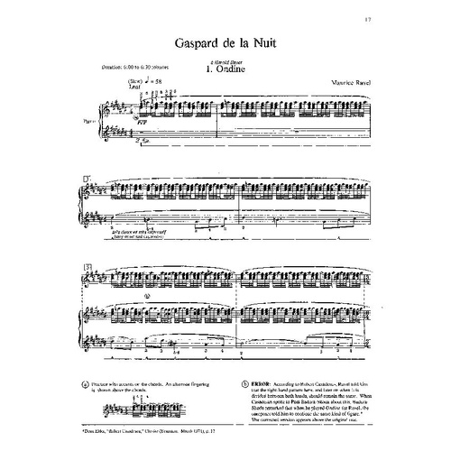 Ravel - Gaspard de la Nuit for Piano, Alfred Masterwork Edition, 64 Pages, Critical Edition with Interpretive Clues