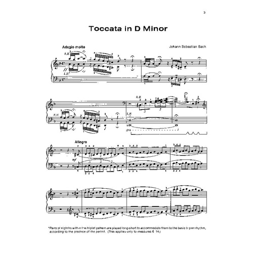 Bach - Toccata in D Minor for Piano, Alfred Masterwork Edition, 8 Pages