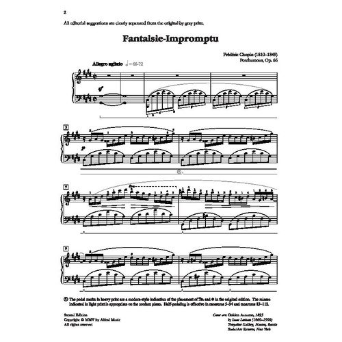 Chopin - Fantaisie-Impromptu for Piano, Alfred Masterwork Edition, 12 Pages, Includes Performance Suggestions and Editorial Additions