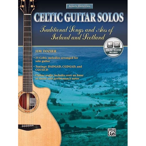 Celtic Guitar Solos Book with CD by Jim Tozier - Standard Notation & TAB, 40 Pages, Arrangements in DADGAD, CGDGAD, CGCGCD