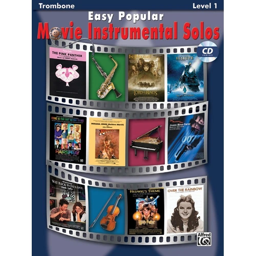 Easy Popular Movie Instrumental Solos for Trombone with Play-Along CD
