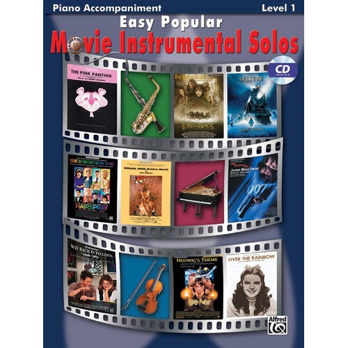 Easy Popular Movie Instrumental Solos Piano Accompaniment BK/CD