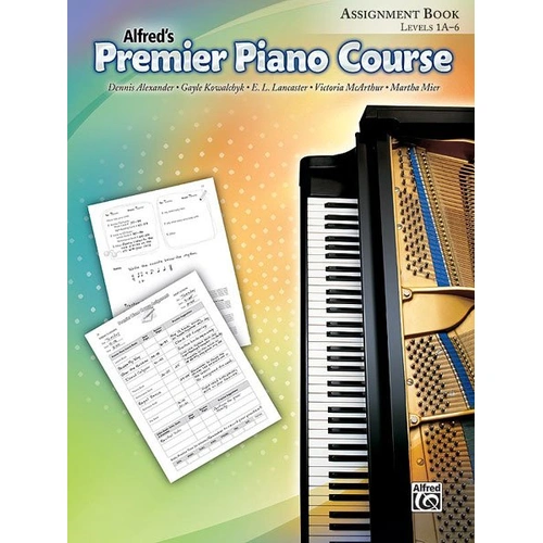 Premier Piano Course Assignment Book for Levels 1A-6, 80 Pages, Includes 36 Lesson Sheets, Performance List, and Practice Chart