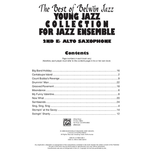 Best of Belwin Jazz: Young Jazz Collection for 2nd Alto Saxophone