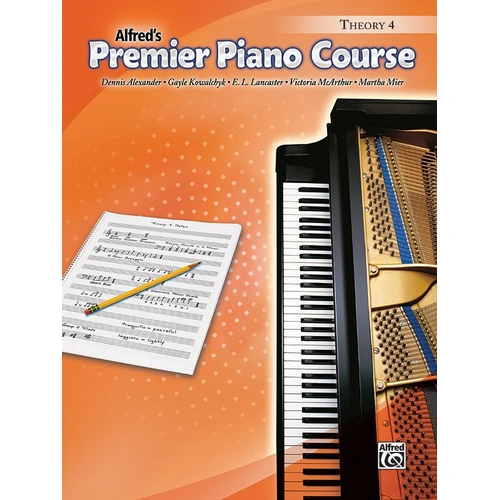 Premier Piano Course Theory 4 by Alfred Music, 32 Pages, Includes Fun Zones, Ear Training, Sight Reading, and Imagination Stations Activities