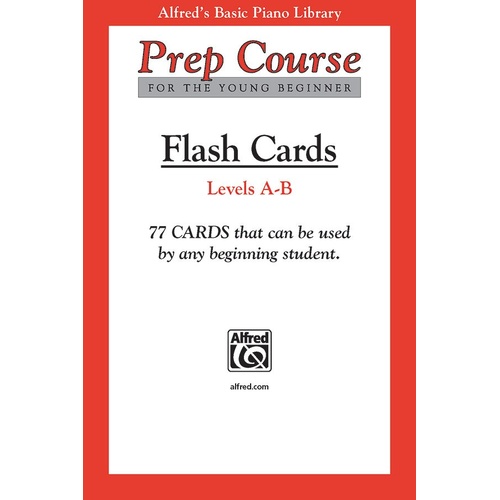 Alfred's Basic Piano Prep Course Flash Cards Levels A & B, 77 Jumbo Size Cards for Notes, Keys, Terms, Symbols