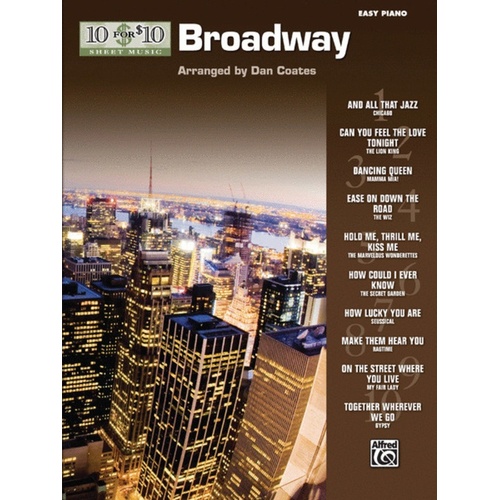 10 For 10 Broadway Easy Piano Arr Coates Book