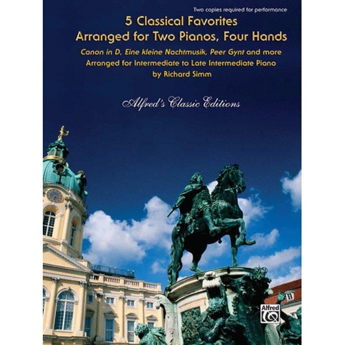 5 Classical Favourites 2 Piano 4 Hand Arr Simm Book