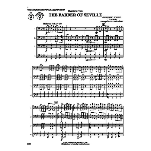 Flex-Ability Classics for Trombone, Baritone, Bassoon, Tuba - Arranged by Victor Lopez, 24 Pages, Alfred Music
