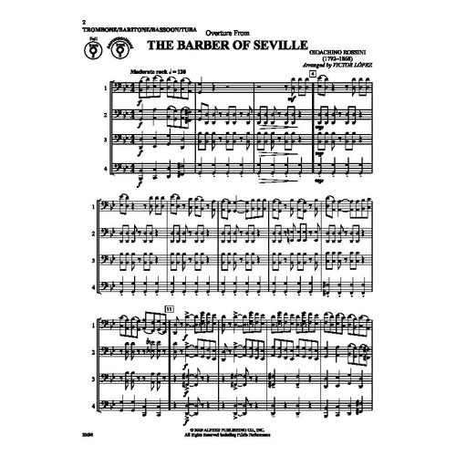 Flex-Ability Classics for Trombone, Baritone, Bassoon, and Tuba - Arranged by Victor Lopez, 24 Pages, Alfred Music