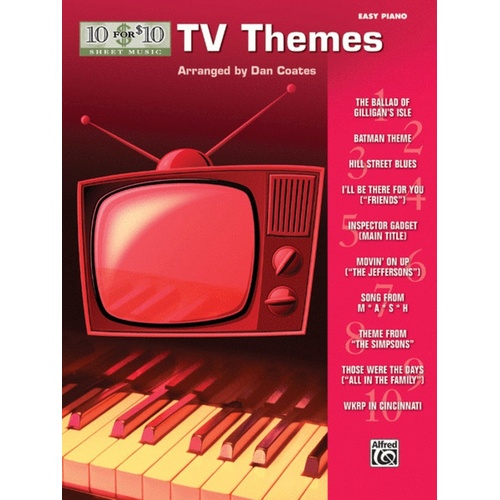 10 For 10 TV Themes Easy Piano Arr Coates Book