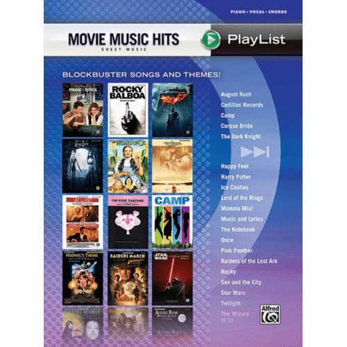 Movie Music Hits Sheet Music Playlist PVG Book