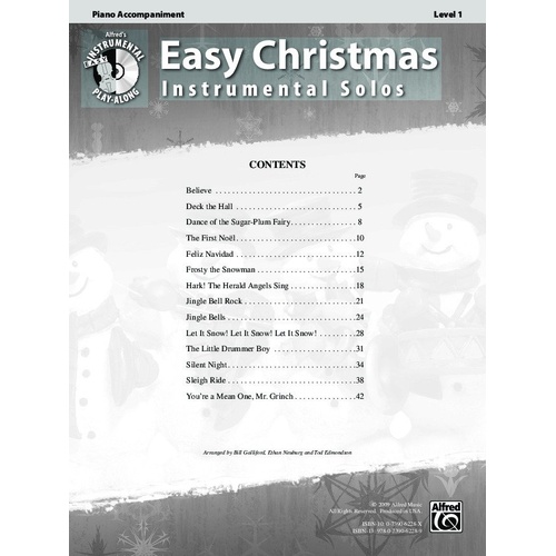Easy Christmas Instrumental Solos Level 1 for Viola with Play-Along CD