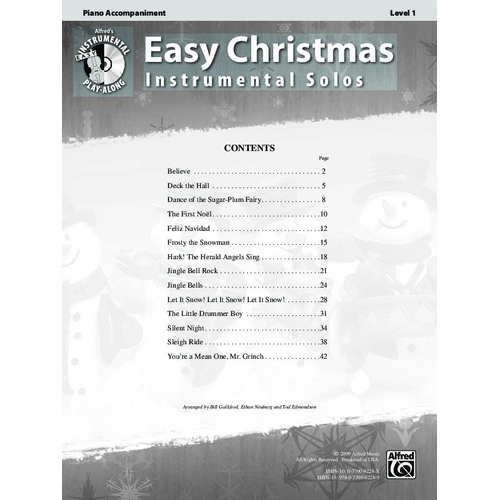 Easy Christmas Instrumental Solos Level 1 for Viola with Play-Along CD