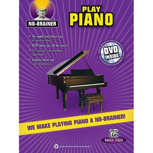 No Brainer Play Piano Book and DVD by Alfred Music