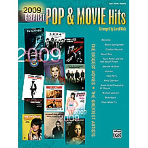 Greatest Pop And Movie Hits 2009 Big Note Piano Book