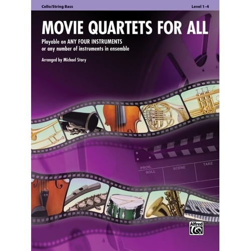 Movie Quartets for All - Cello/Double Bass by Michael Story