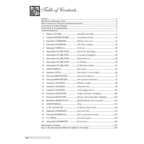 26 Italian Songs and Arias for Medium/High Voice