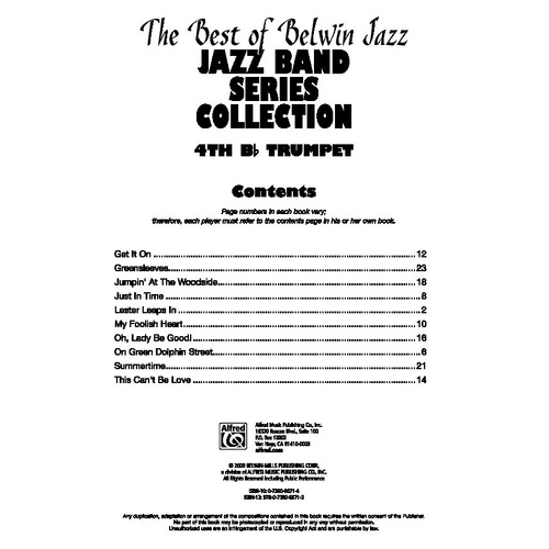 Best of Belwin Jazz 4th Trumpet - Jazz Band Collection