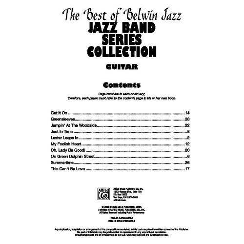 Best of Belwin Jazz Band Collection for Guitar