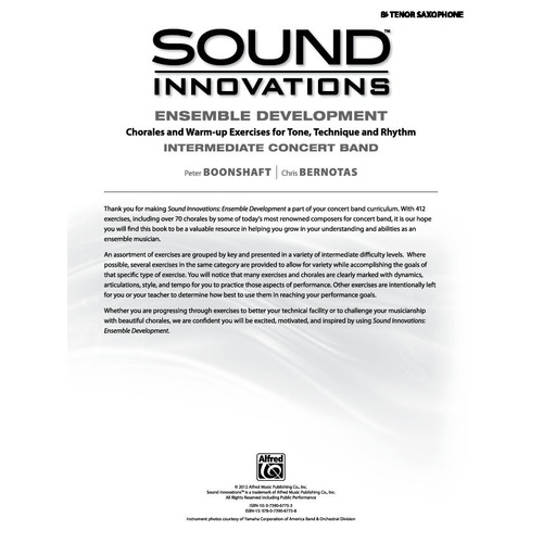 Sound Innovations Ensemble Development for Tenor Saxophone
