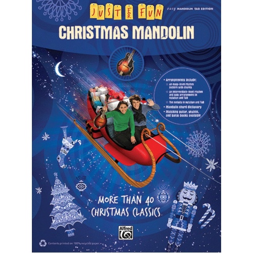 Just For Fun Christmas Mandolin Easy TAB Book