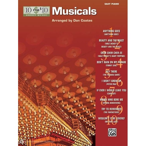 10 for 10 Sheet Music: Easy Piano Musicals by Dan Coates